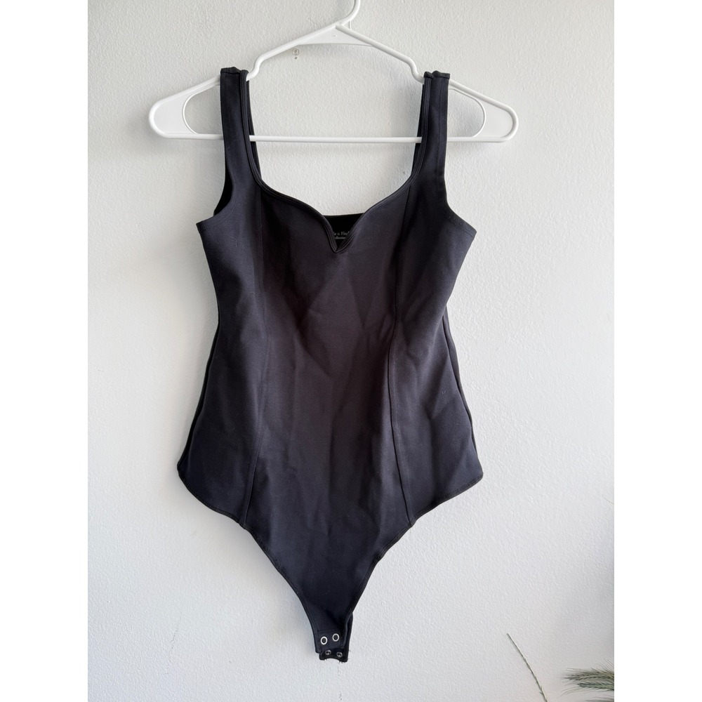 Abercrombie & Fitch Soft A&F Collection Black Sweetheart V-Notch Bodysuit‎ Small